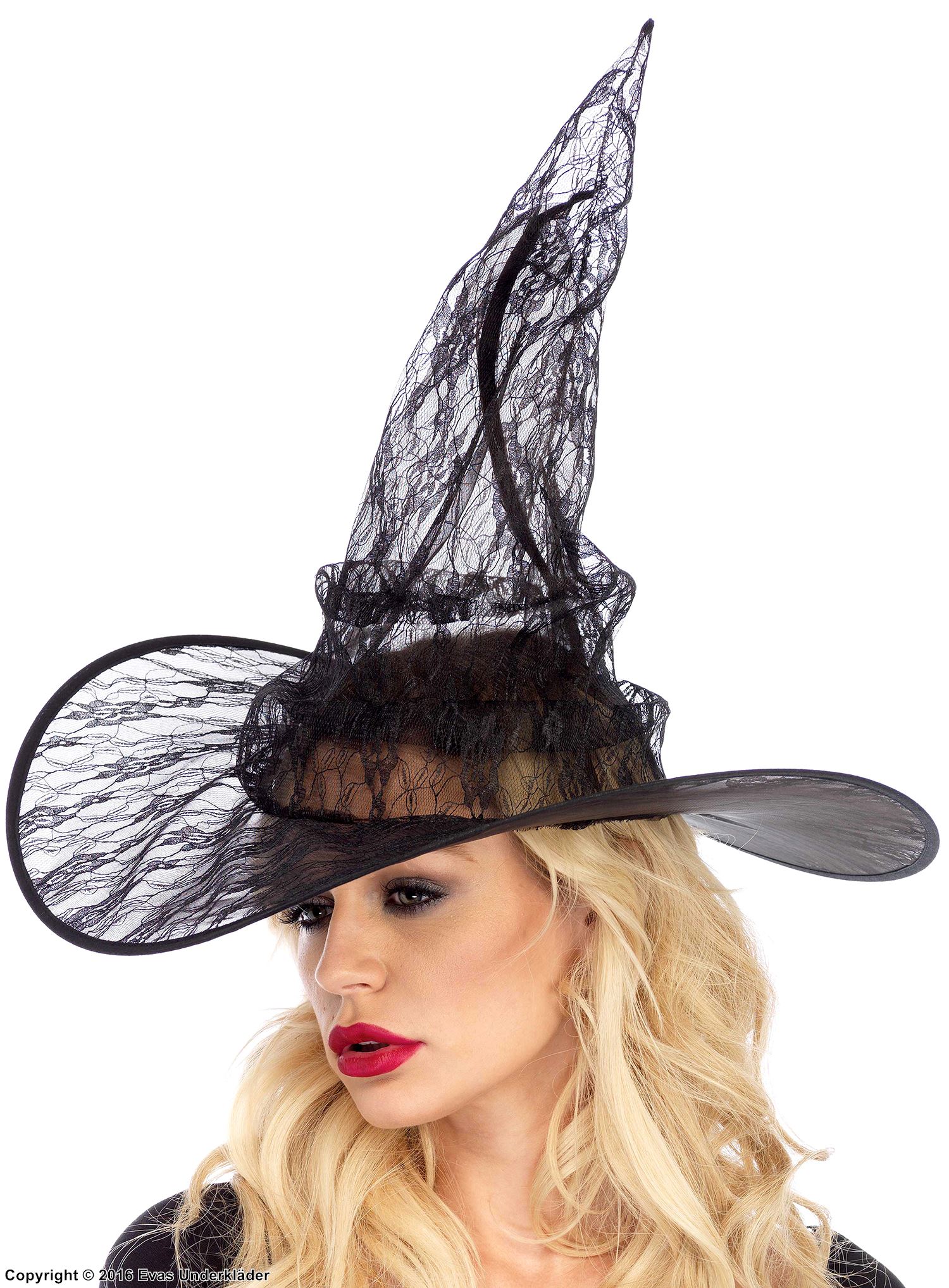 Witch, costume hat, lace